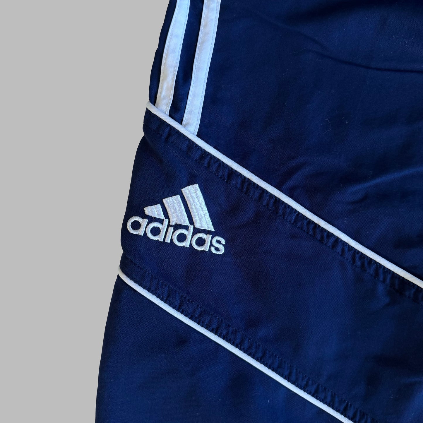 90s Adidas Three Stripe Parachute Track Pants - L