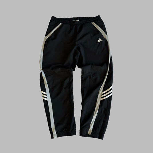 Y2K Adidas Three Stripe Baggy Track Pants - M