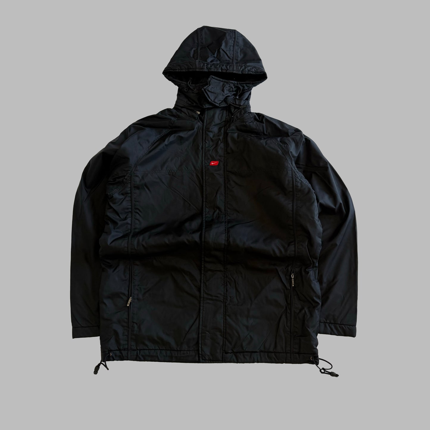 Y2K Nike Centre Swoosh Insulated Hooded Jacket - M