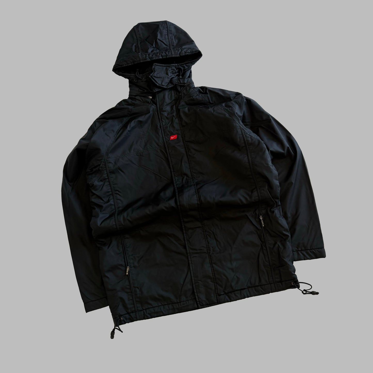 Y2K Nike Centre Swoosh Insulated Hooded Jacket - M