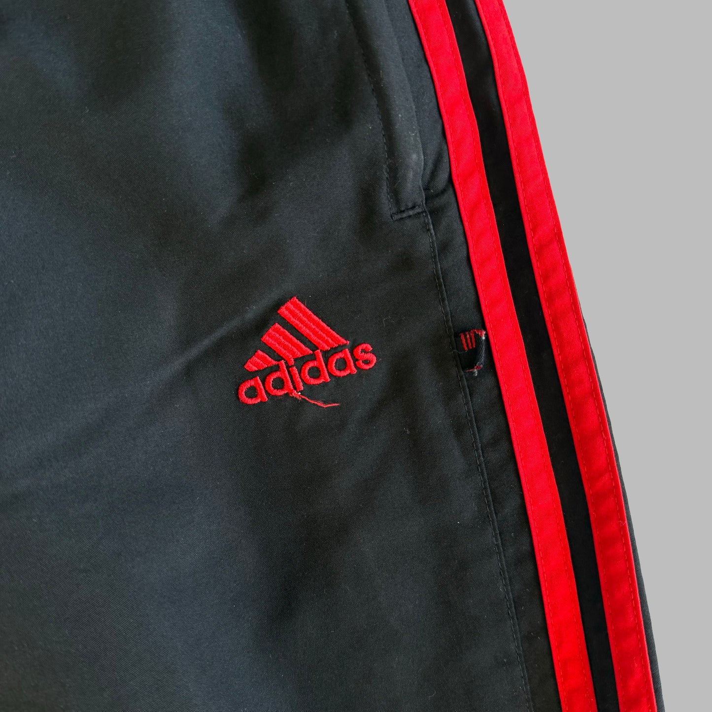 Y2K Adidas Three Stripes Baggy Track Pants - L