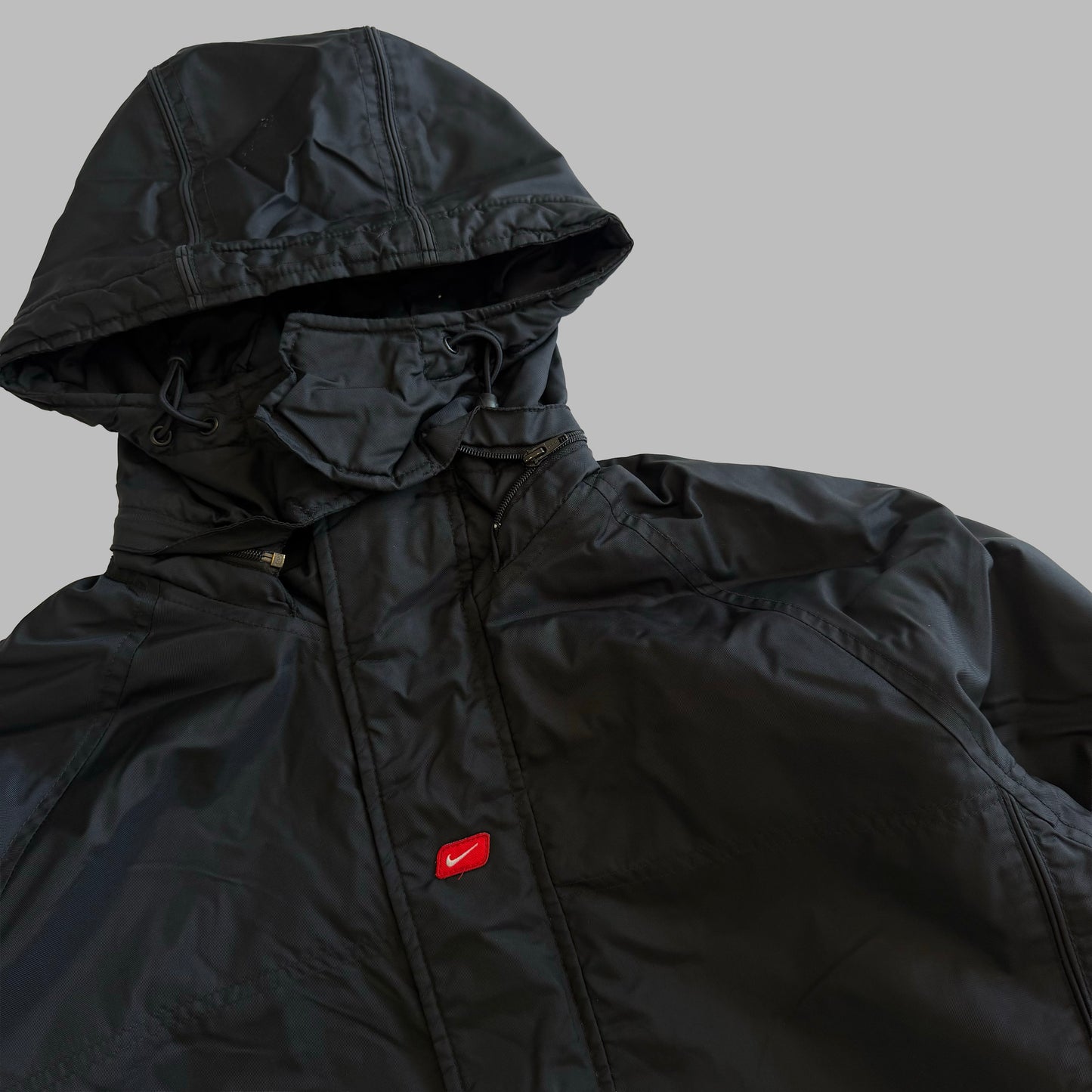 Y2K Nike Centre Swoosh Insulated Hooded Jacket - M