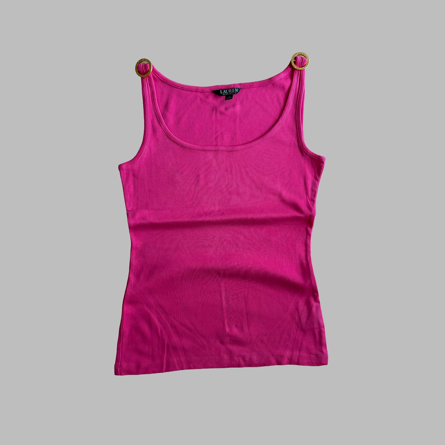 Y2K Ralph Lauren Buckle Scoop Neck Tank - M