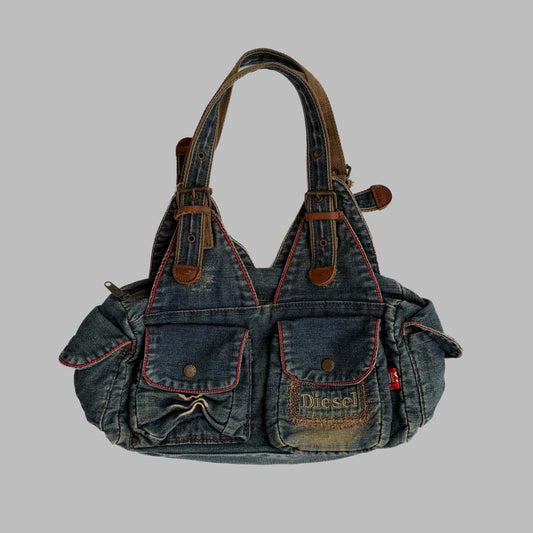 Y2K Diesel Spare Parts Denim Shoulder Bag