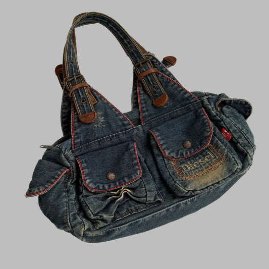 Y2K Diesel Spare Parts Denim Shoulder Bag