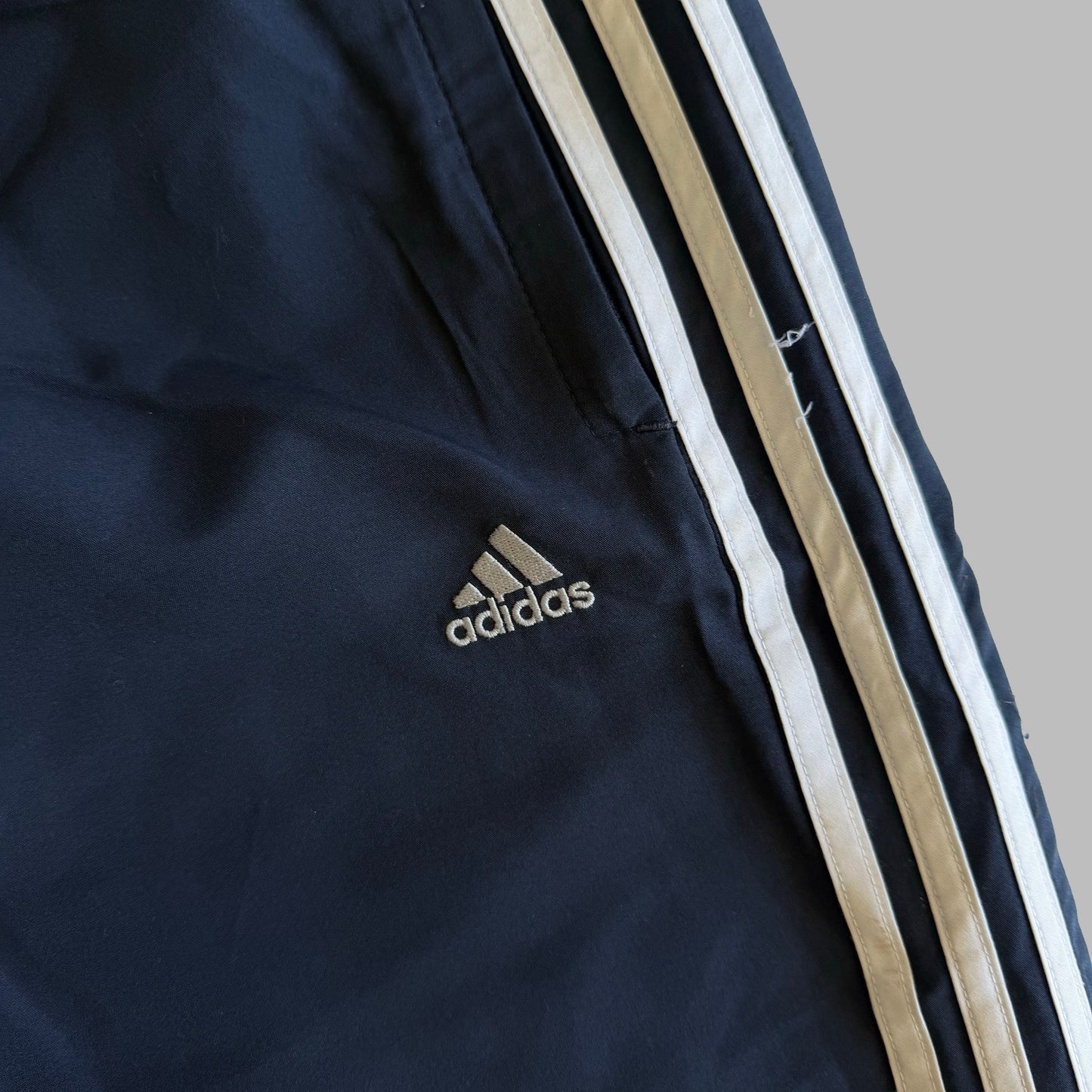 Y2K Adidas Three Stripe Straight Leg Track Pants - XL