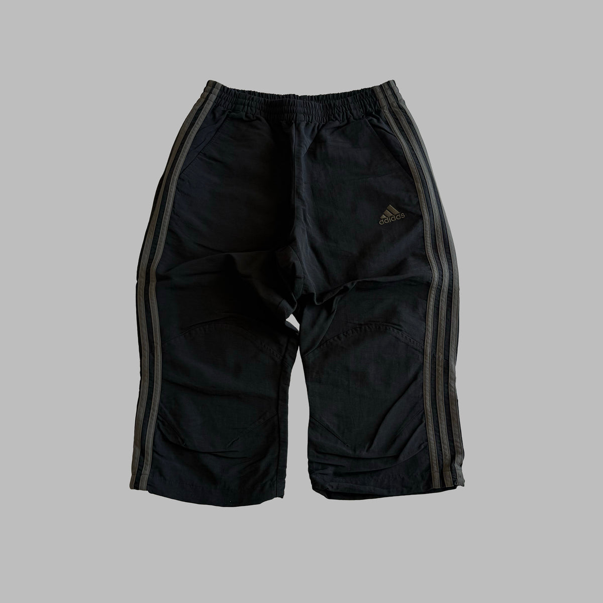 Y2K Adidas Three Stripe 3/4 Length Track Pants - M