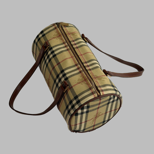 Y2K Burberry Nova Check Barrel Bag