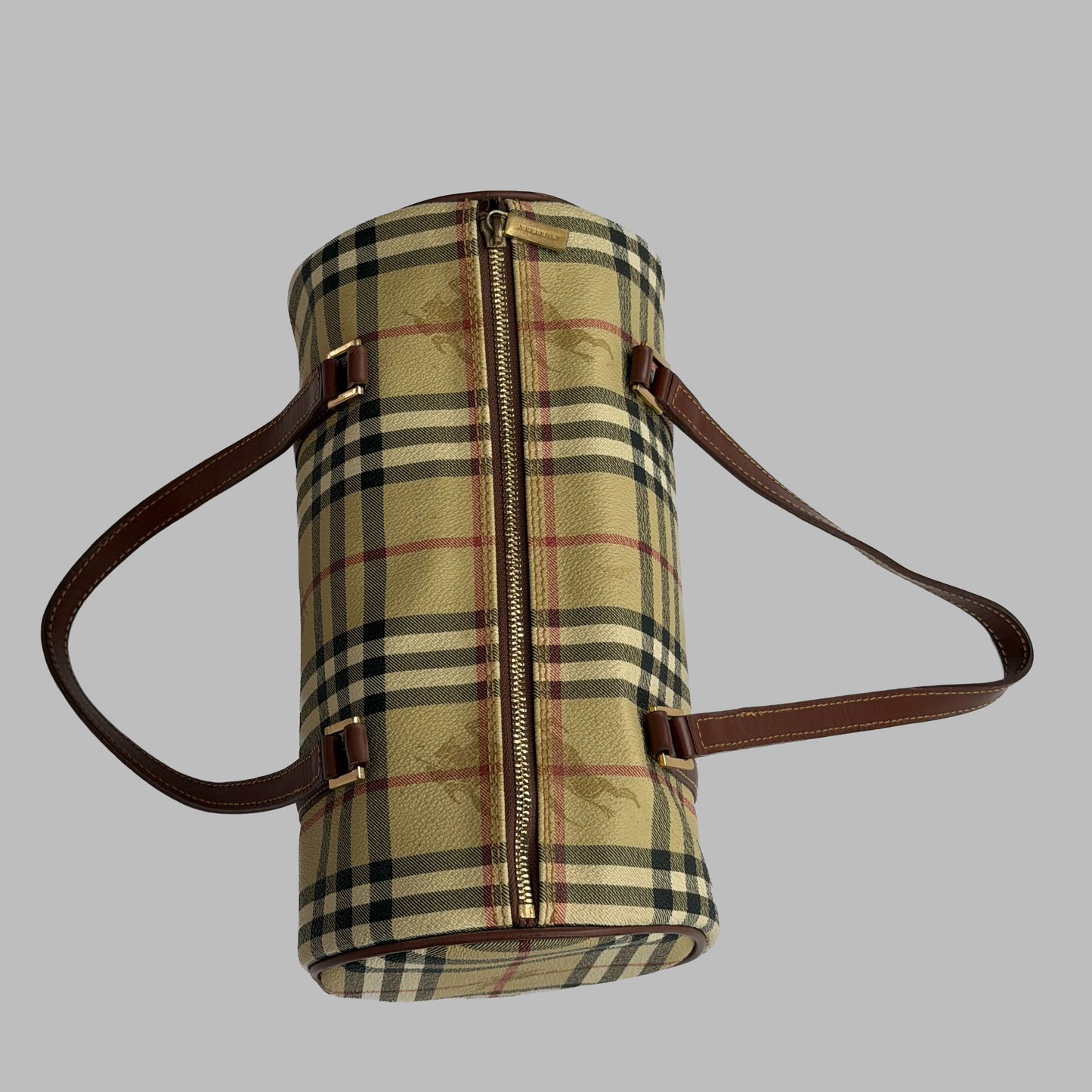 Y2K Burberry Nova Check Barrel Bag