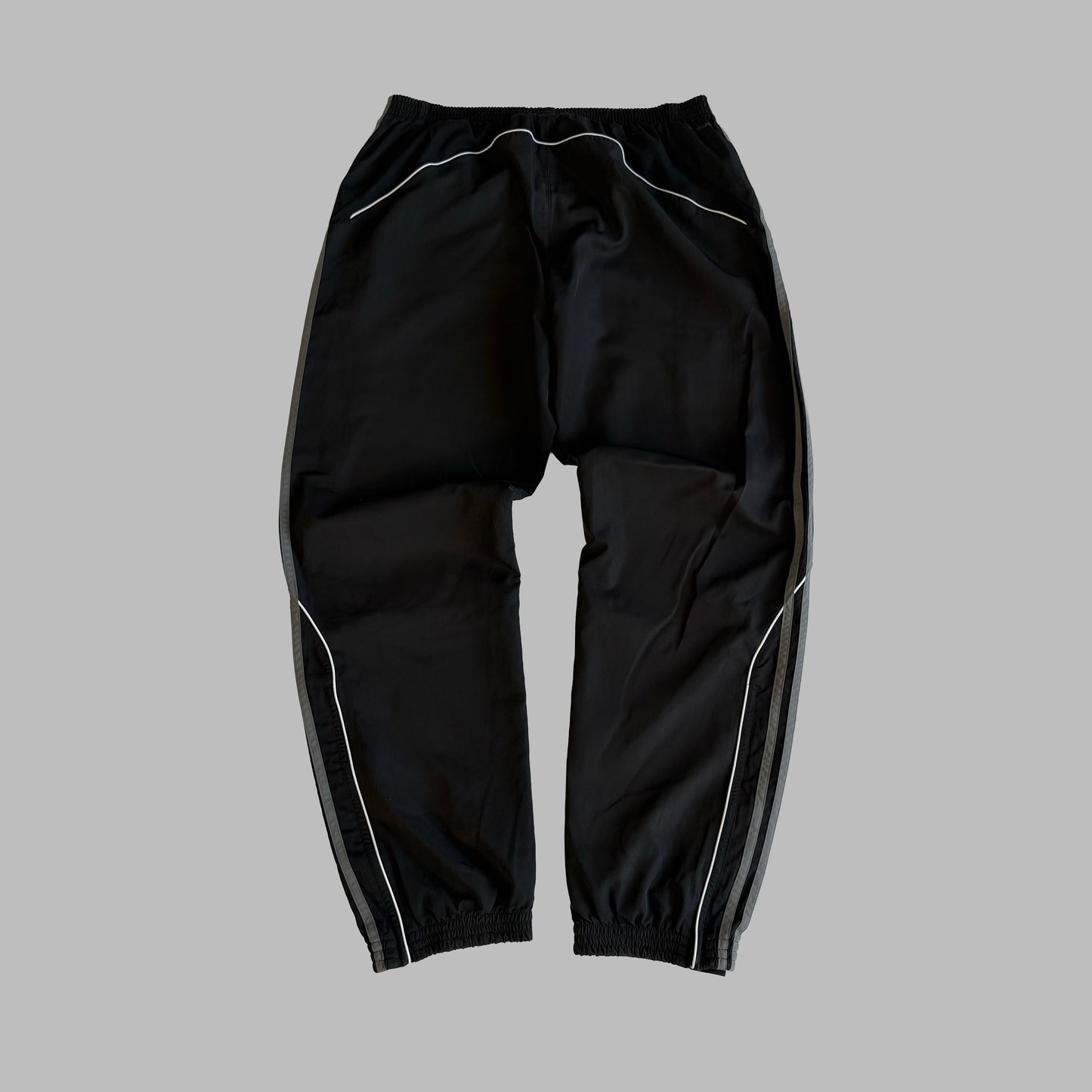 Y2K Adidas Three Stripe Baggy Track Pants - L