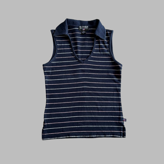 Y2K Ralph Lauren Striped Polo Top - XS/S