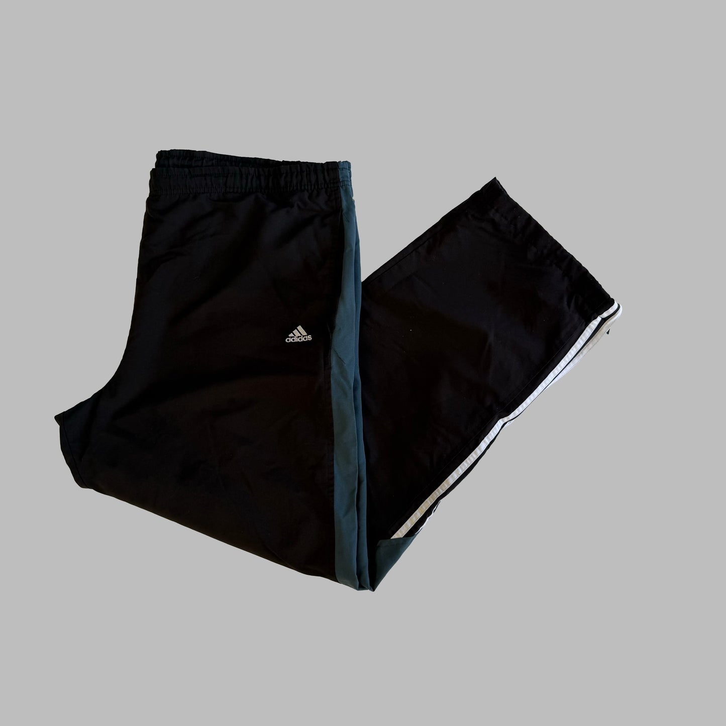 Y2K Adidas Three Stripe Baggy Track Pants - XL
