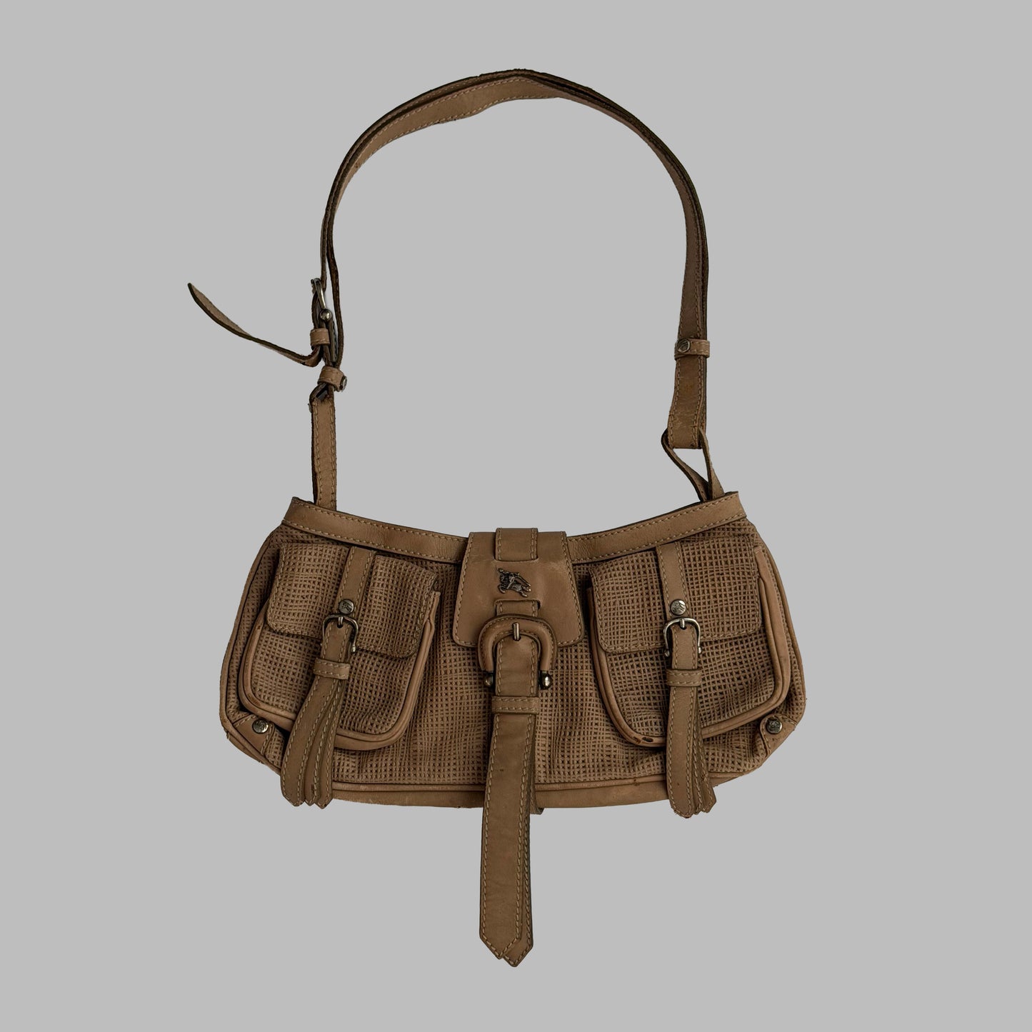 90s Burberry Western Rattan Shoulder Bag