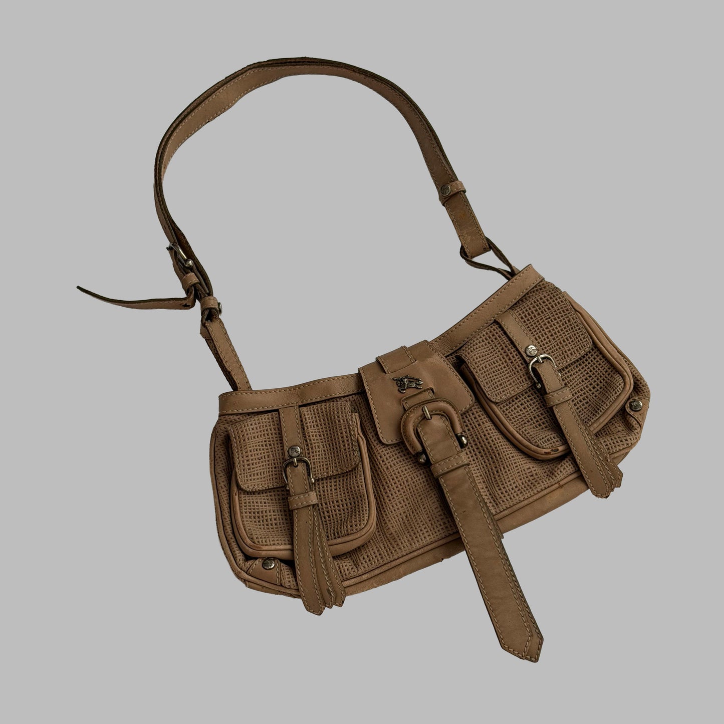 90s Burberry Western Rattan Shoulder Bag