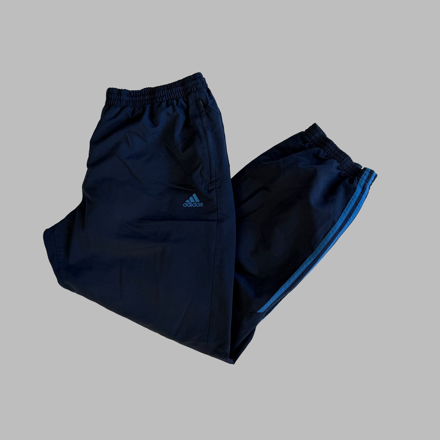 Y2K Adidas Three Stripe Parachute Track Pants - XXL