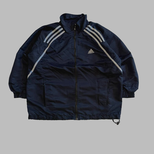 90s Adidas Three Stripe Track Jacket - L