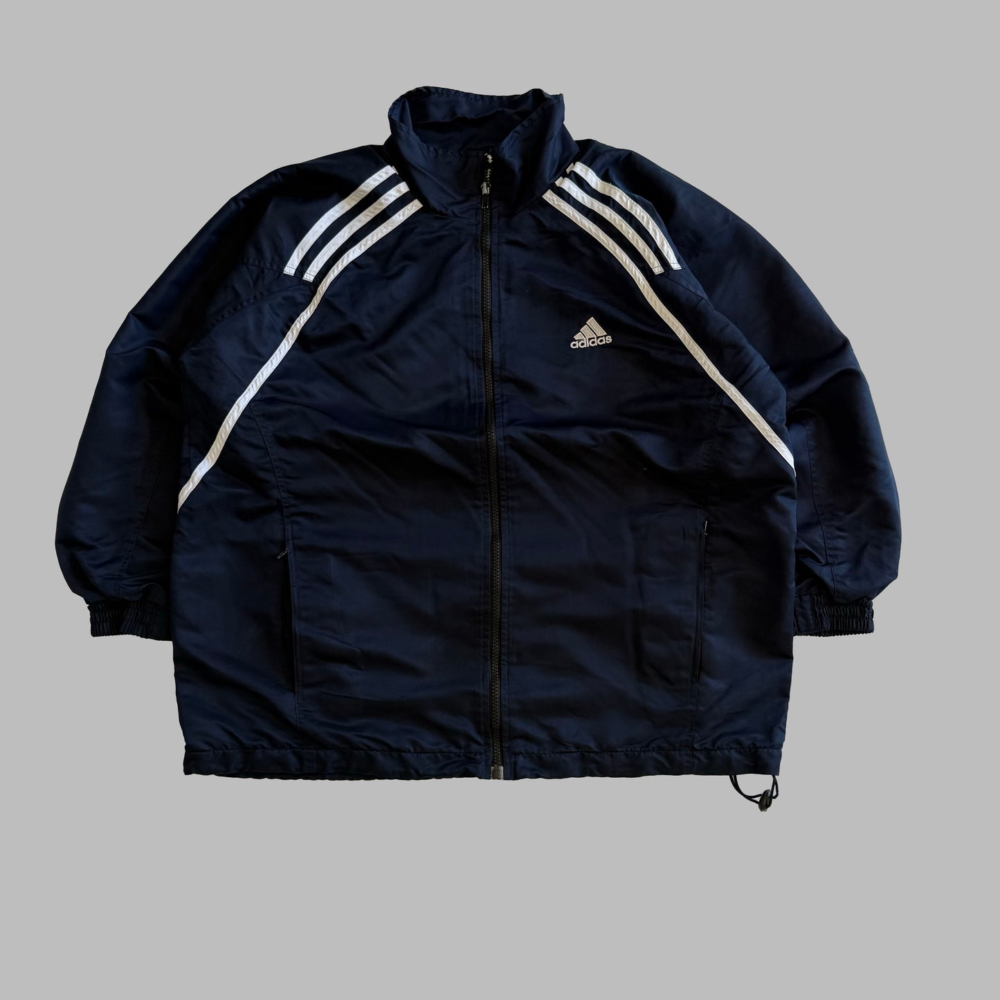 90s Adidas Three Stripe Track Jacket - L