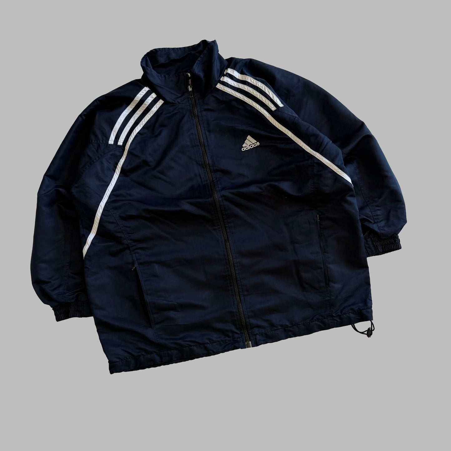 90s Adidas Three Stripe Track Jacket - L