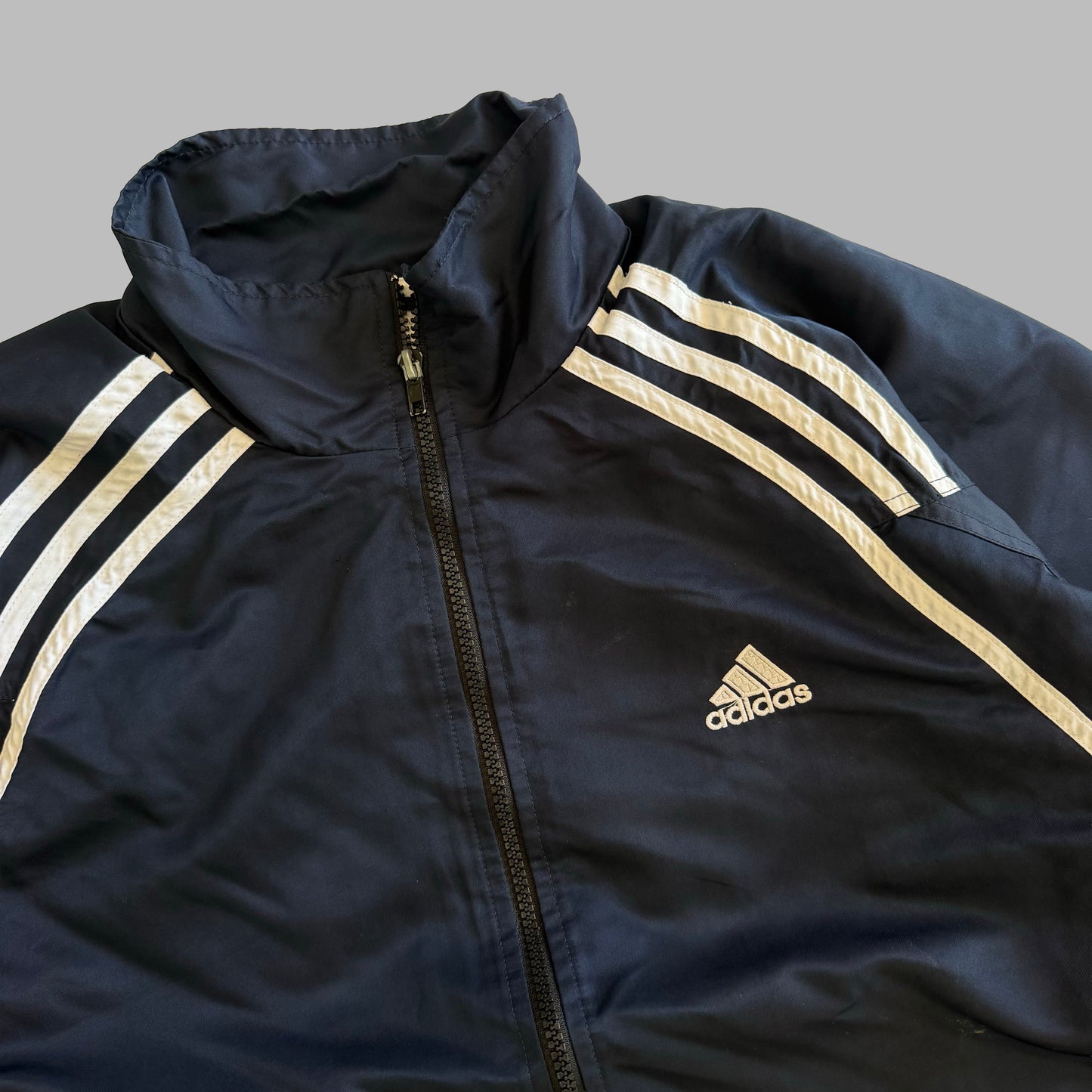 90s Adidas Three Stripe Track Jacket - L
