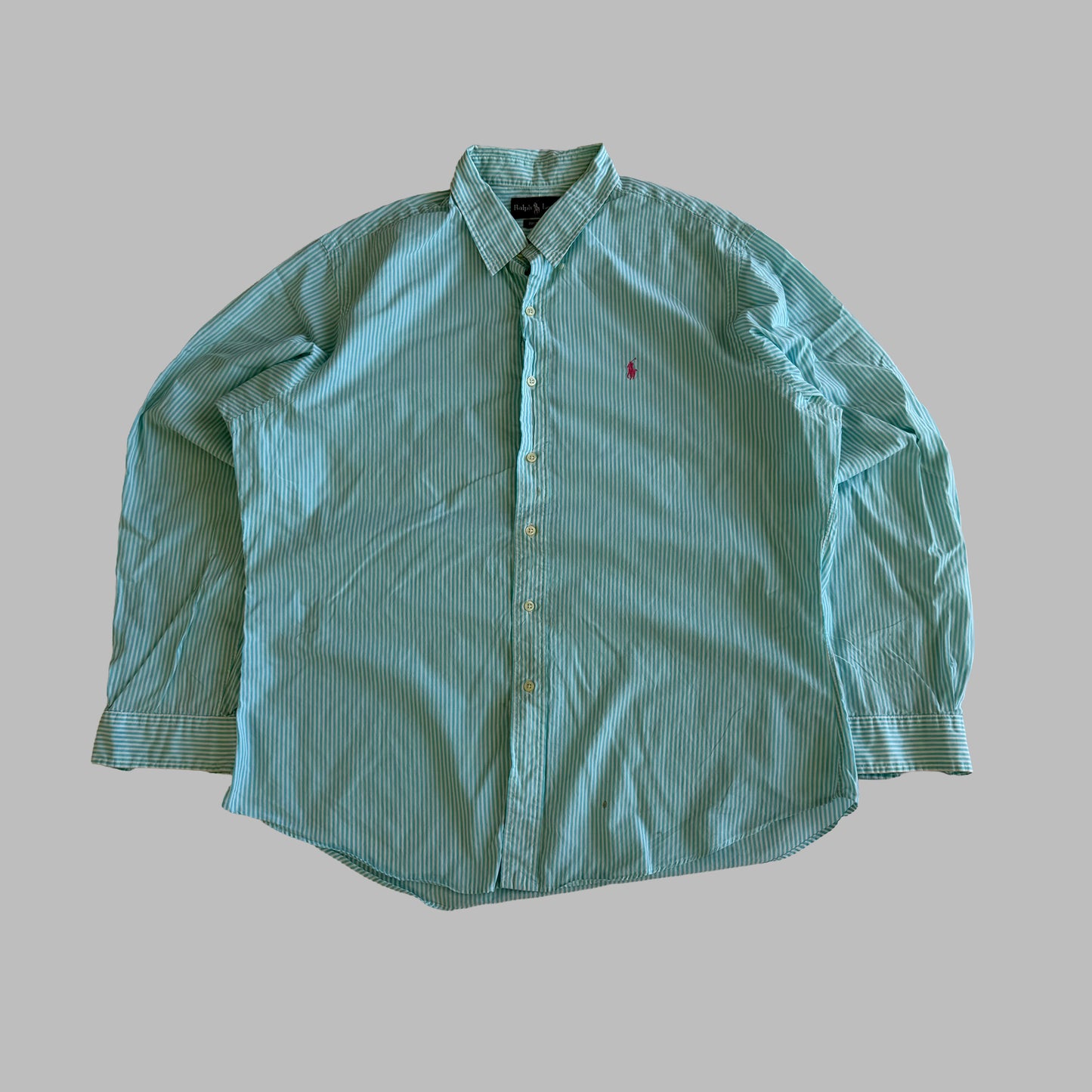 Y2K Polo Ralph Lauren Striped Button Up Shirt - XL