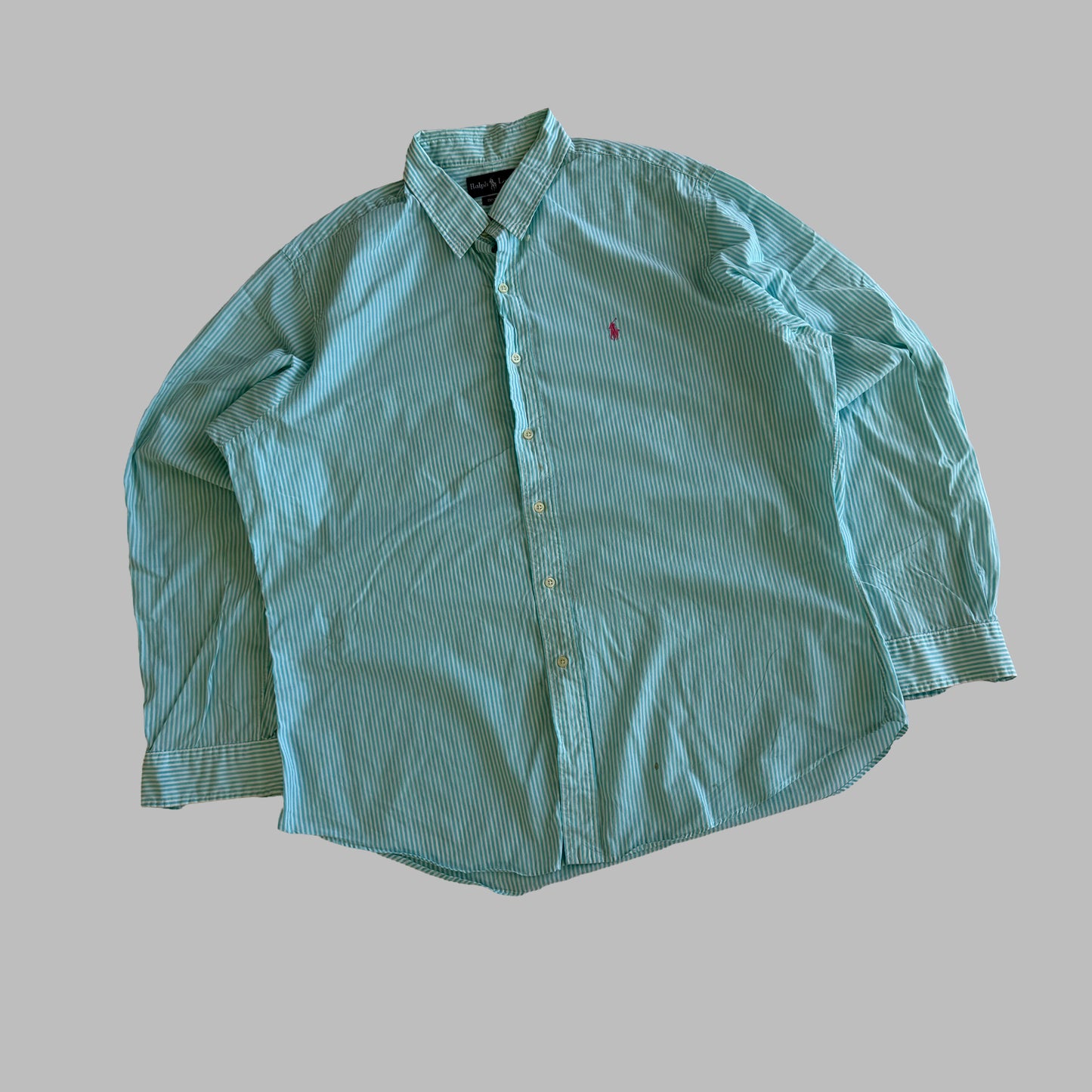 Y2K Polo Ralph Lauren Striped Button Up Shirt - XL
