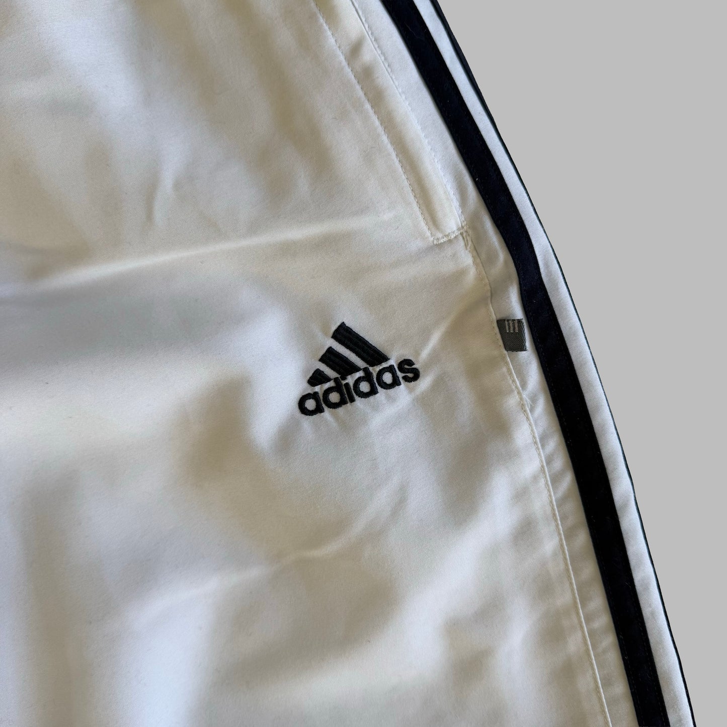 Y2K Adidas Three Stripe Baggy Track Pants - M