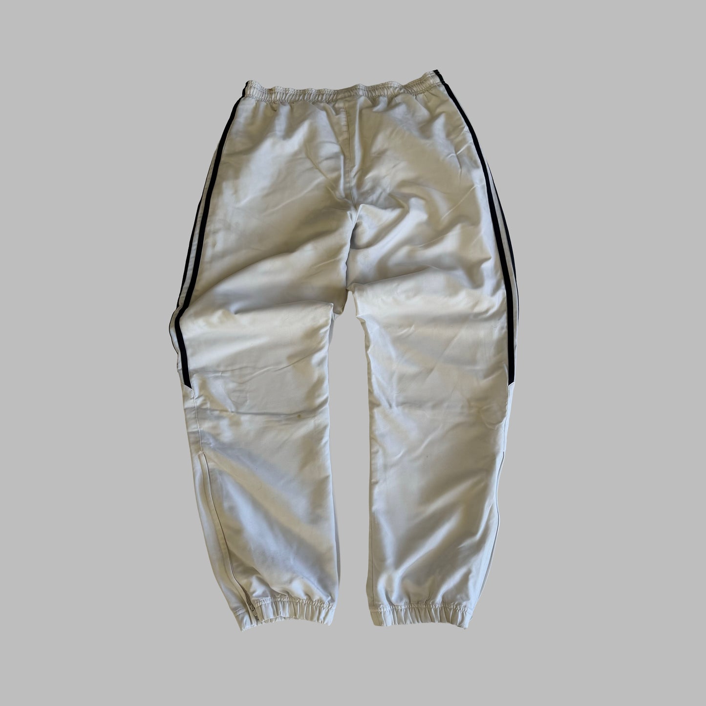 Y2K Adidas Three Stripe Baggy Track Pants - M