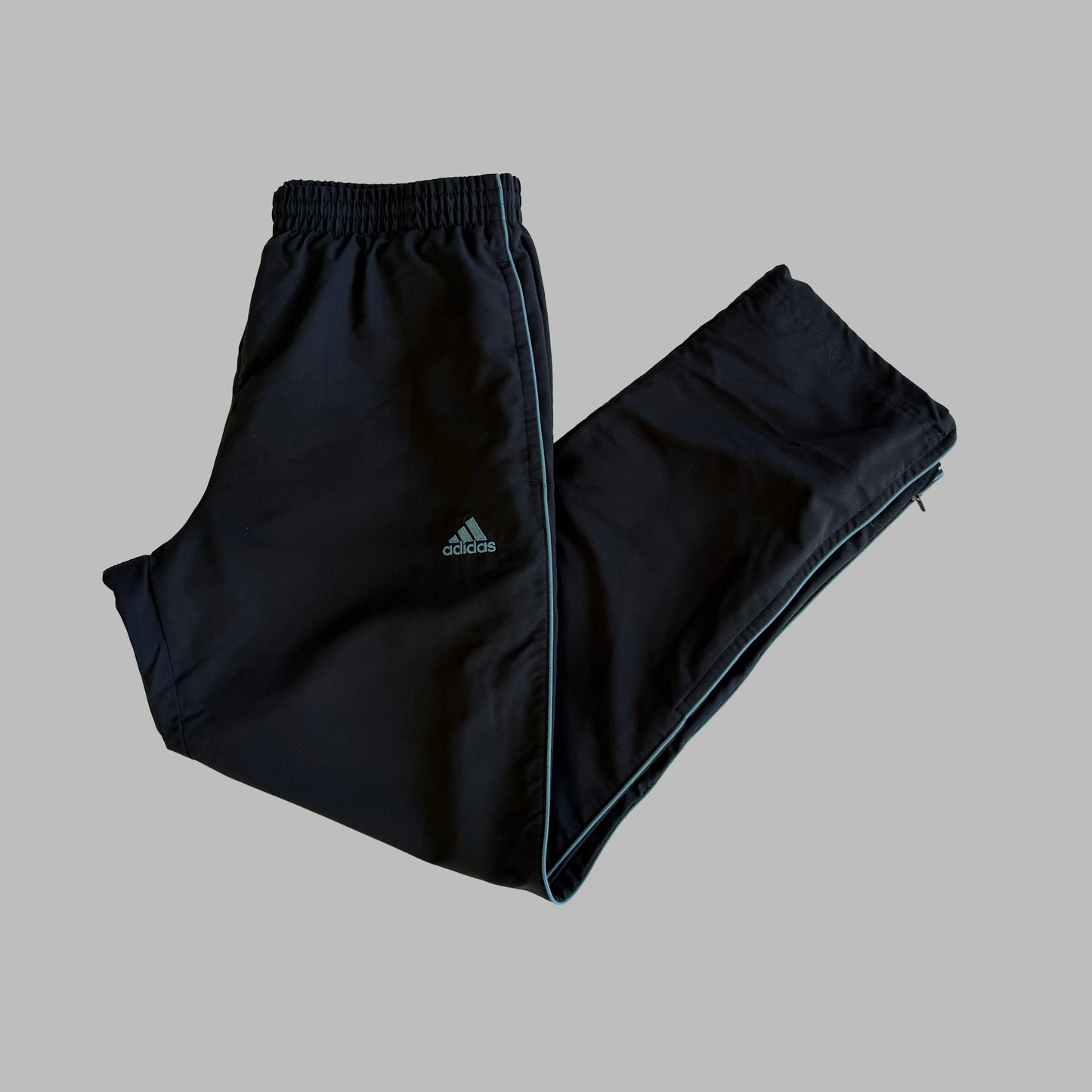 Y2K Adidas Stripe Straight Leg Track Pants - S