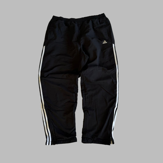 Y2K Adidas Three Stripe Wide Leg Track Pants - XL