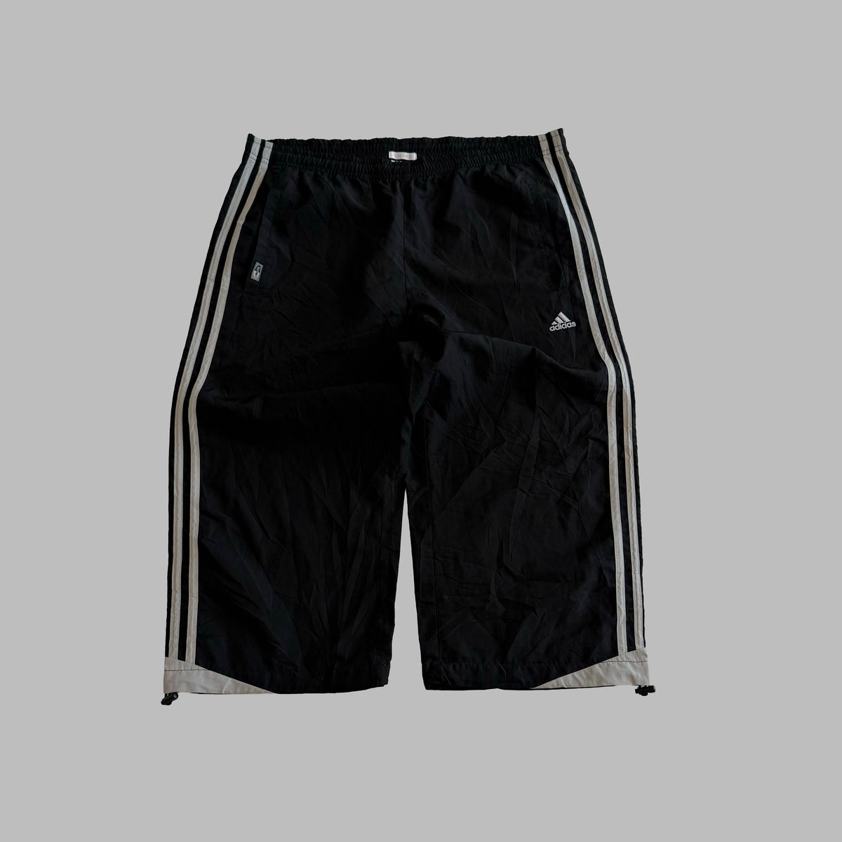 Y2K Adidas Three Stripe 3/4 Length Track Pants - L