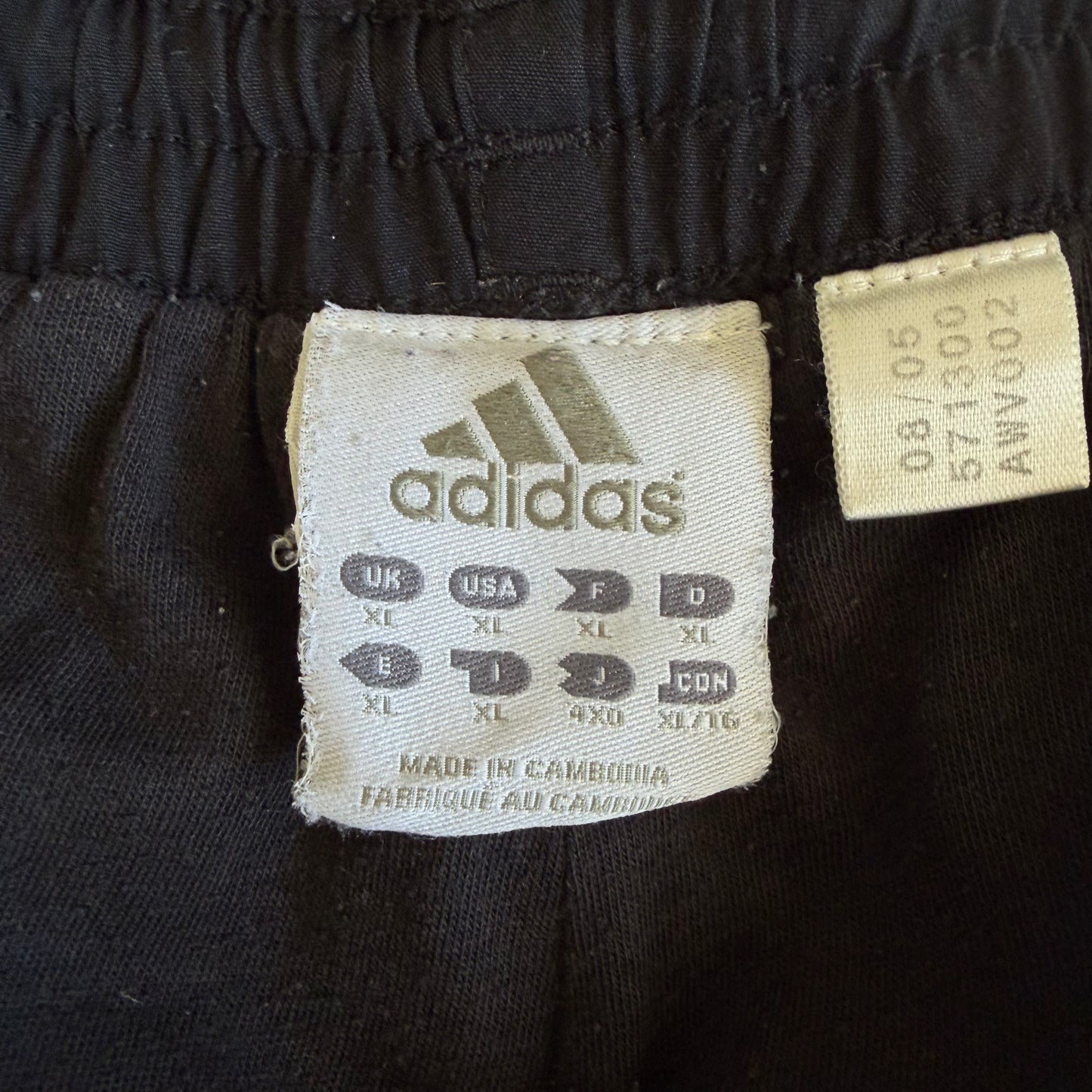 Y2K Adidas Three Stripe Wide Leg Track Pants - XL