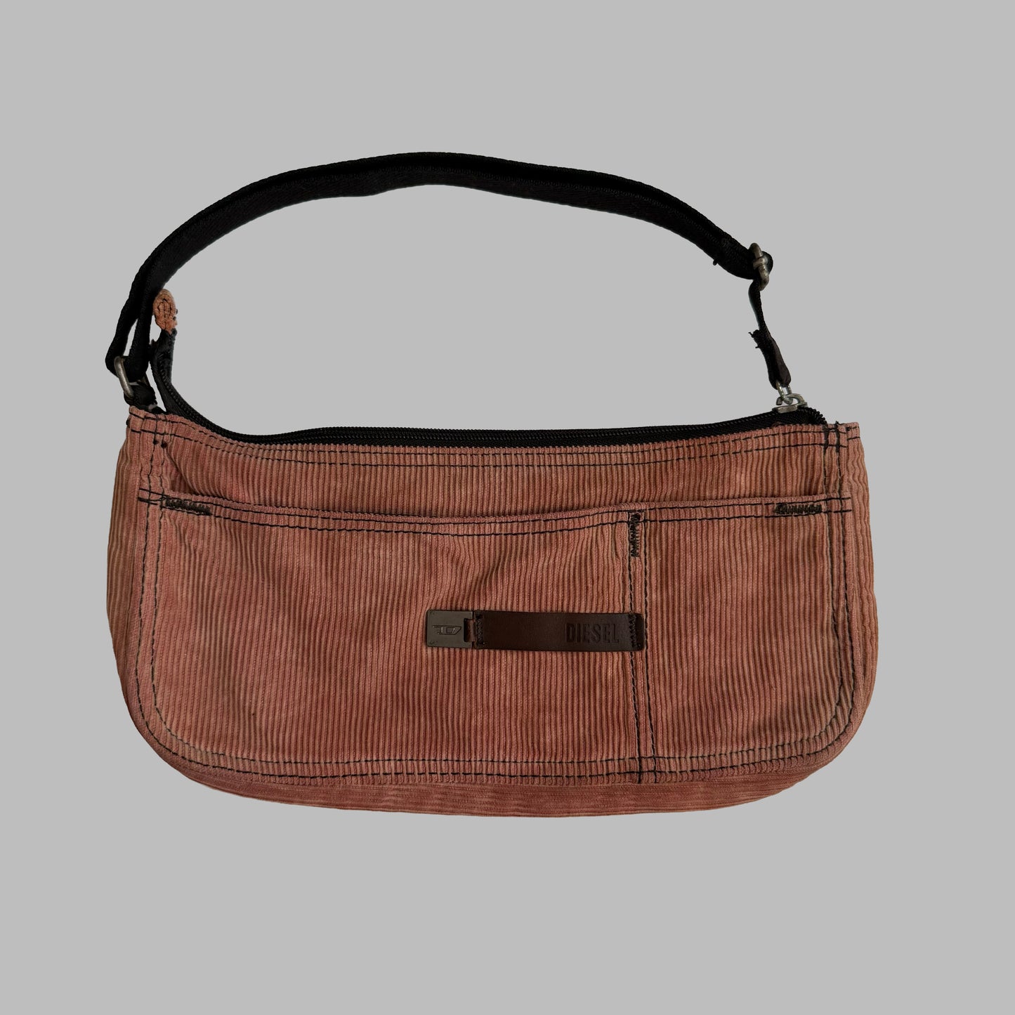 Y2K Diesel Spare Parts Corduroy Mini Shoulder Bag