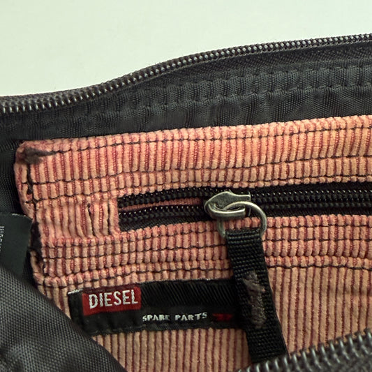 Y2K Diesel Spare Parts Corduroy Mini Shoulder Bag