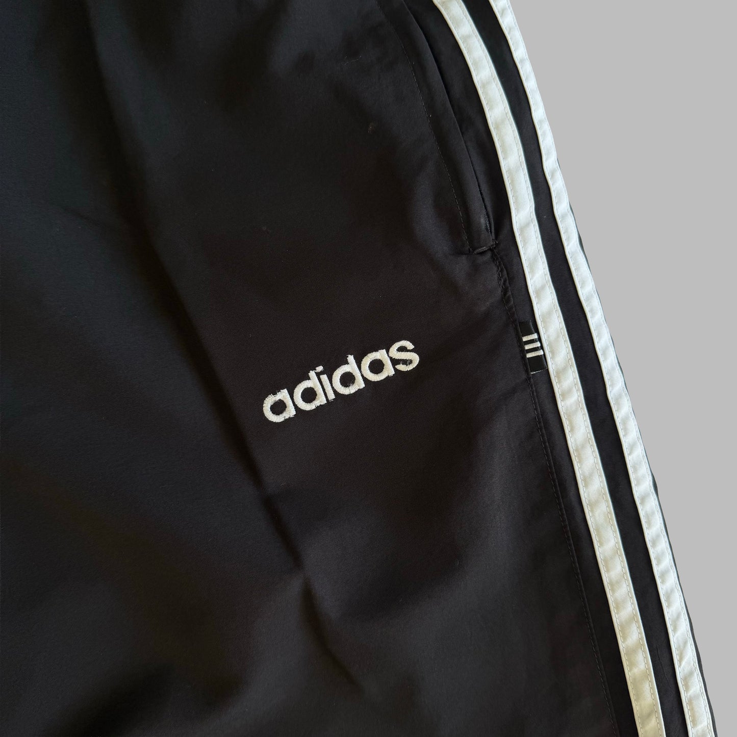 90s Adidas Three Stripe Baggy Track Pants - L