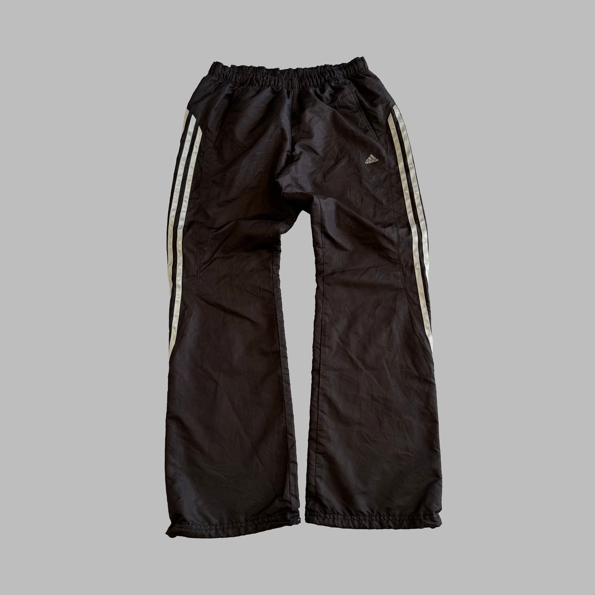 Y2K Adidas Three Stripe Baggy Track Pants - S
