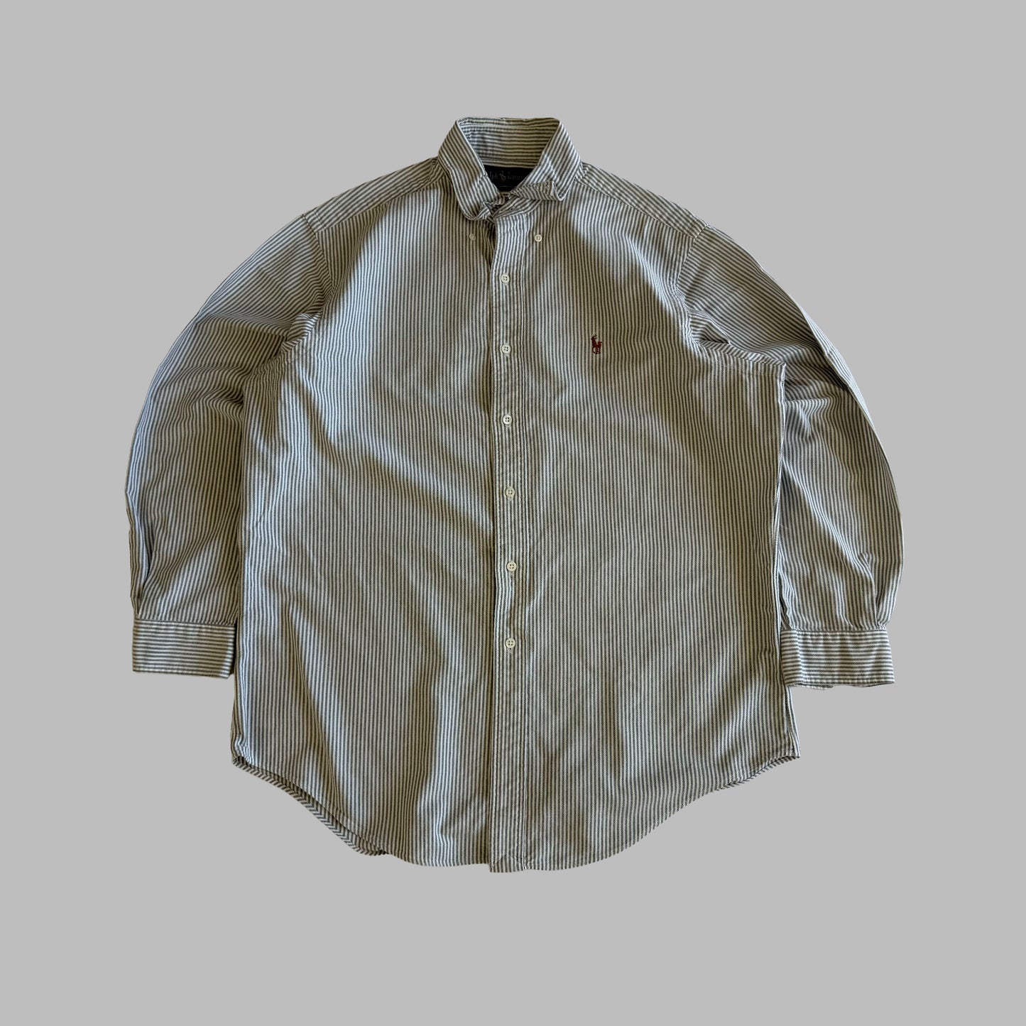 Y2K Polo Ralph Lauren Striped Button Up Shirt - L