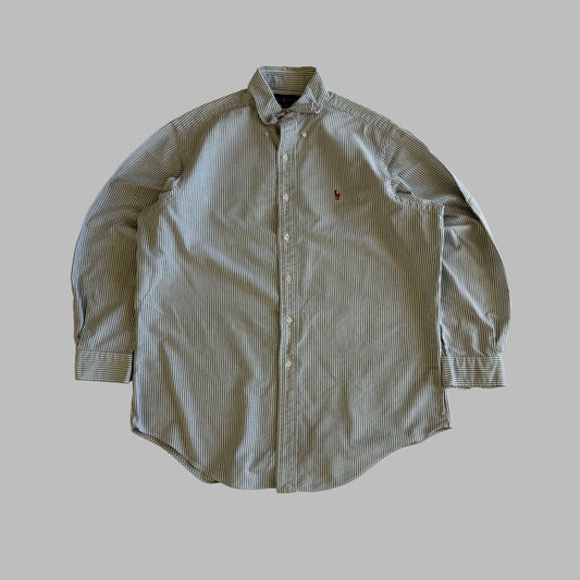 Y2K Polo Ralph Lauren Striped Button Up Shirt - L