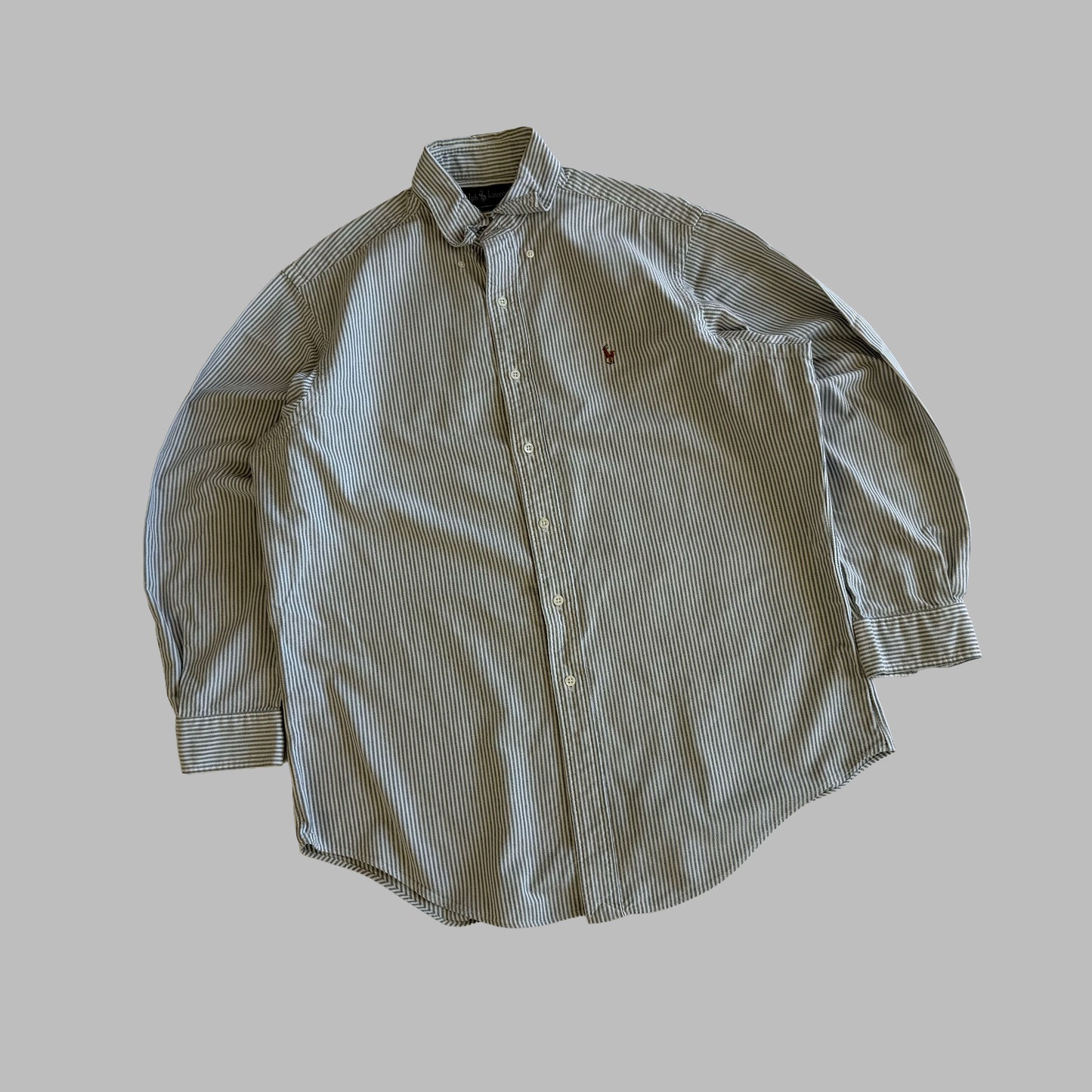 Y2K Polo Ralph Lauren Striped Button Up Shirt - L