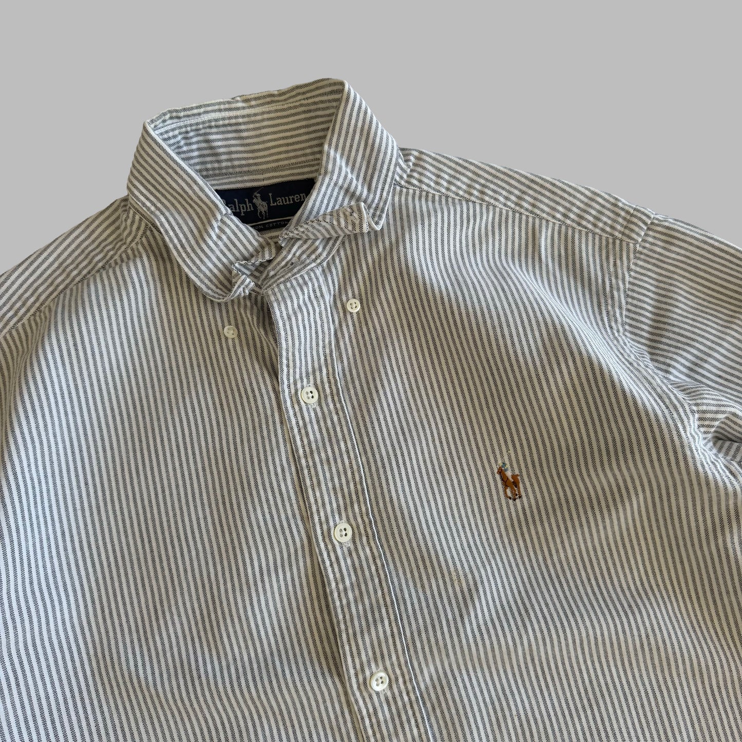 Y2K Polo Ralph Lauren Striped Button Up Shirt - L