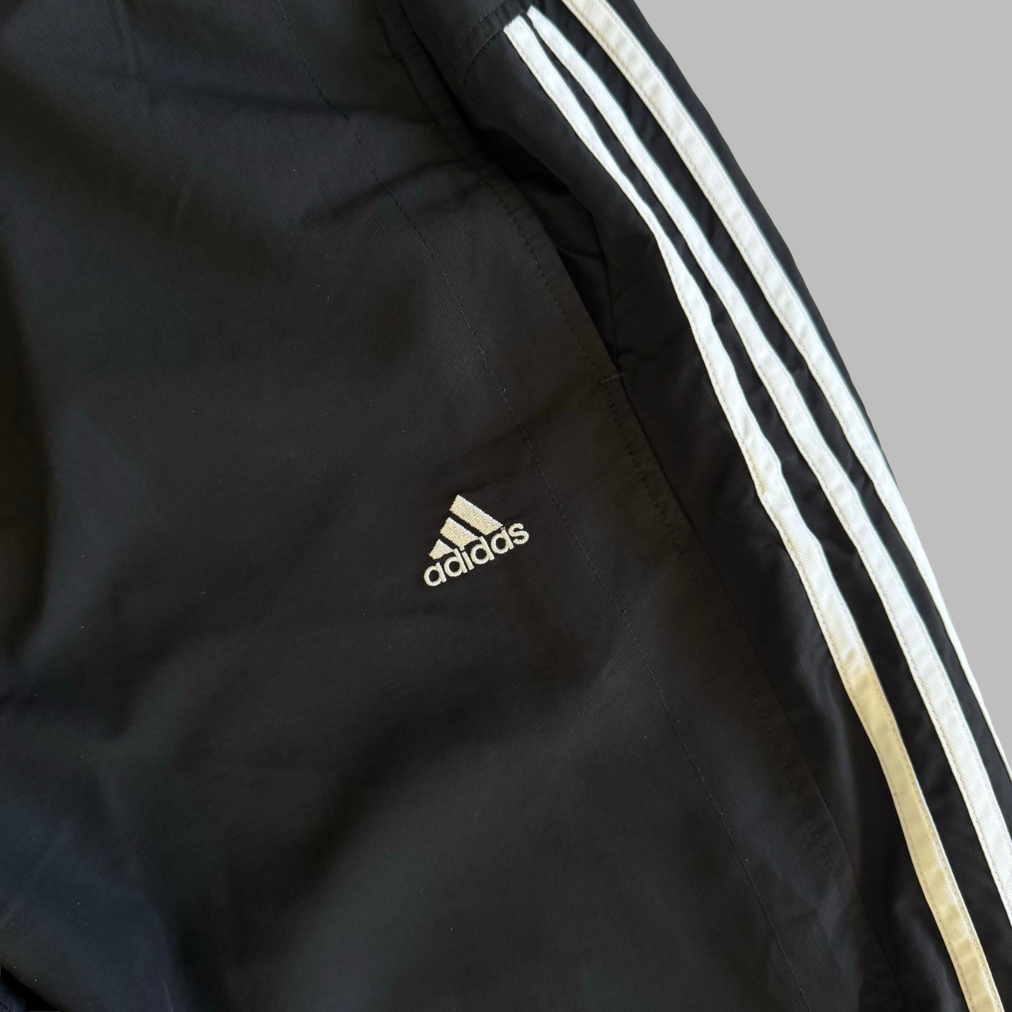 Y2K Adidas Three Stripe Wide Leg Track Pants - XL