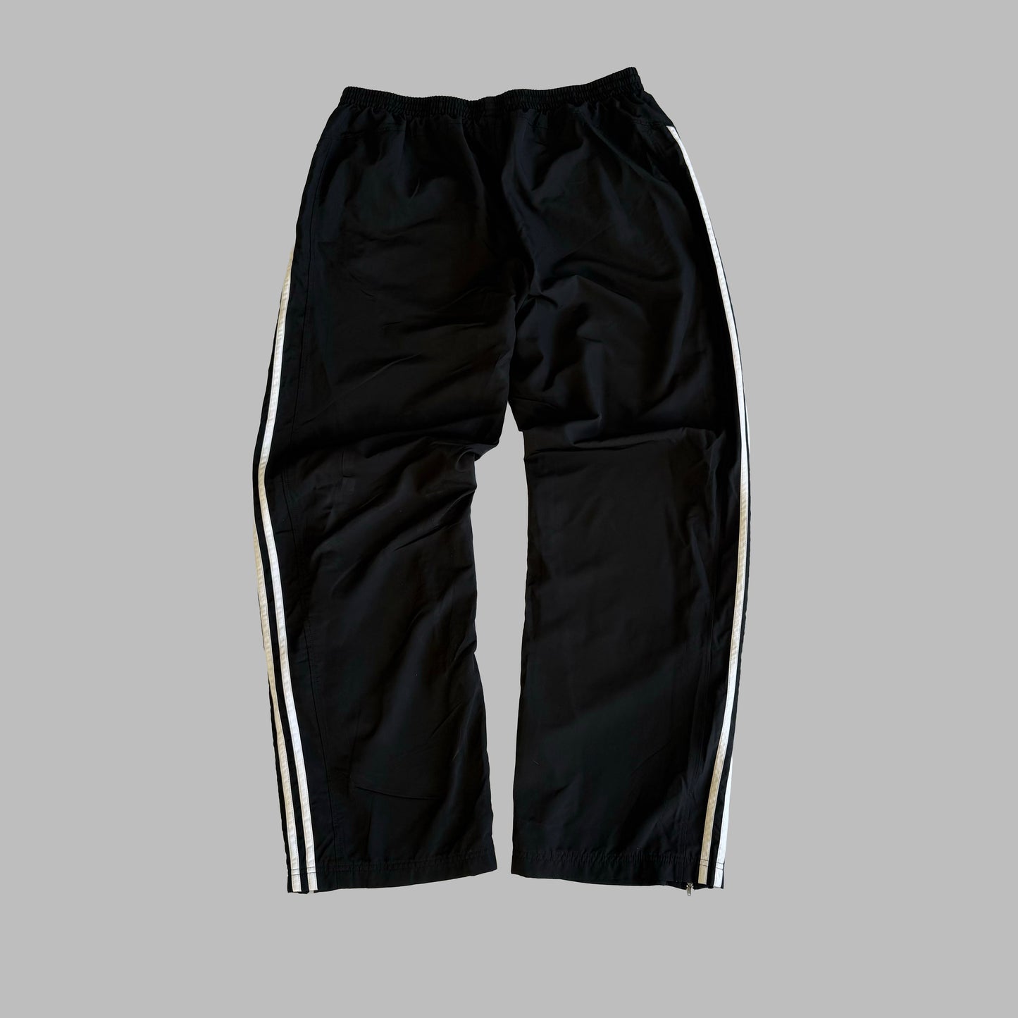 Y2K Adidas Three Stripe Wide Leg Track Pants - XL