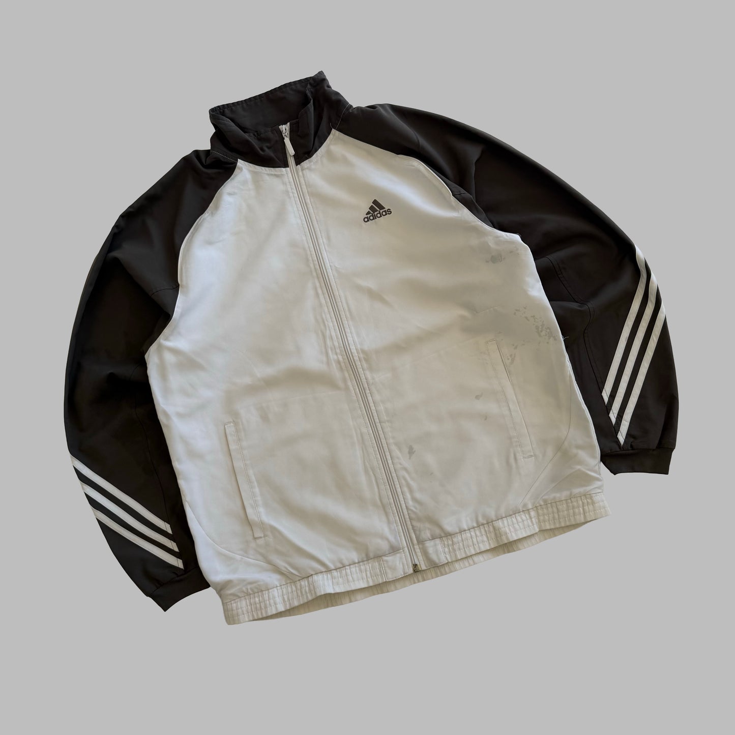 Y2K Adidas Three Stripe Track Jacket - L