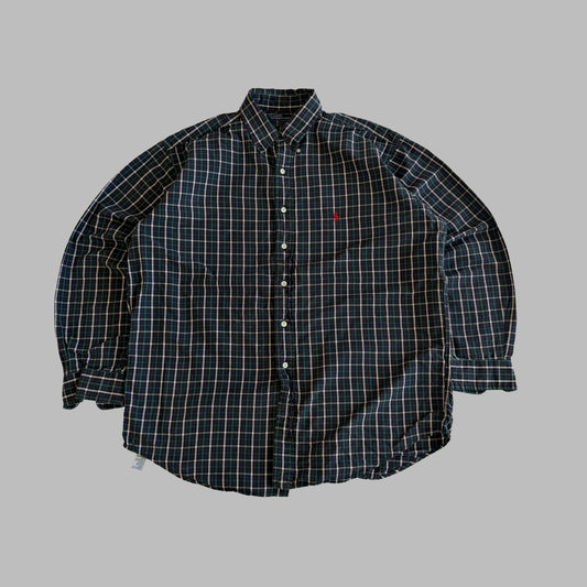 90s Polo Ralph Lauren Checkered Button Up Shirt - L