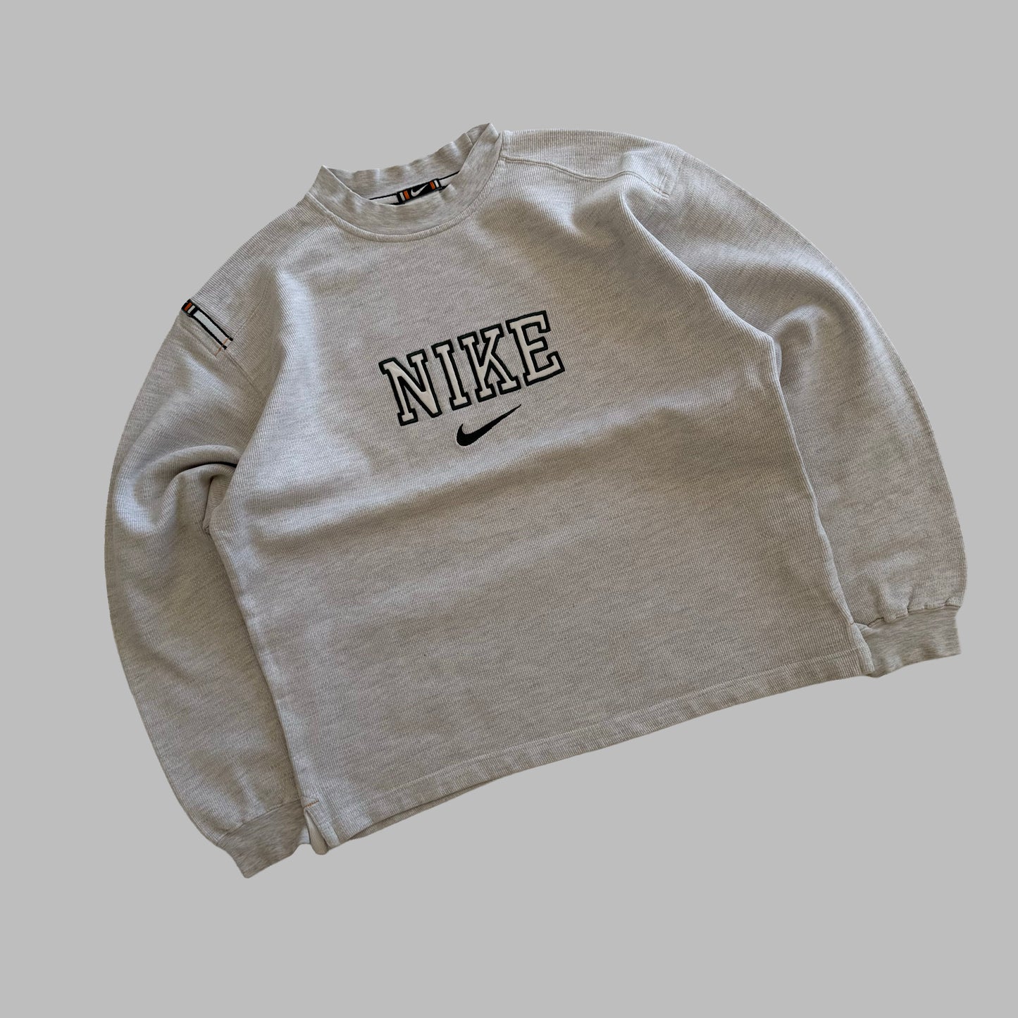 90s Nike Ribbed Spell Out Sweatshirt - S