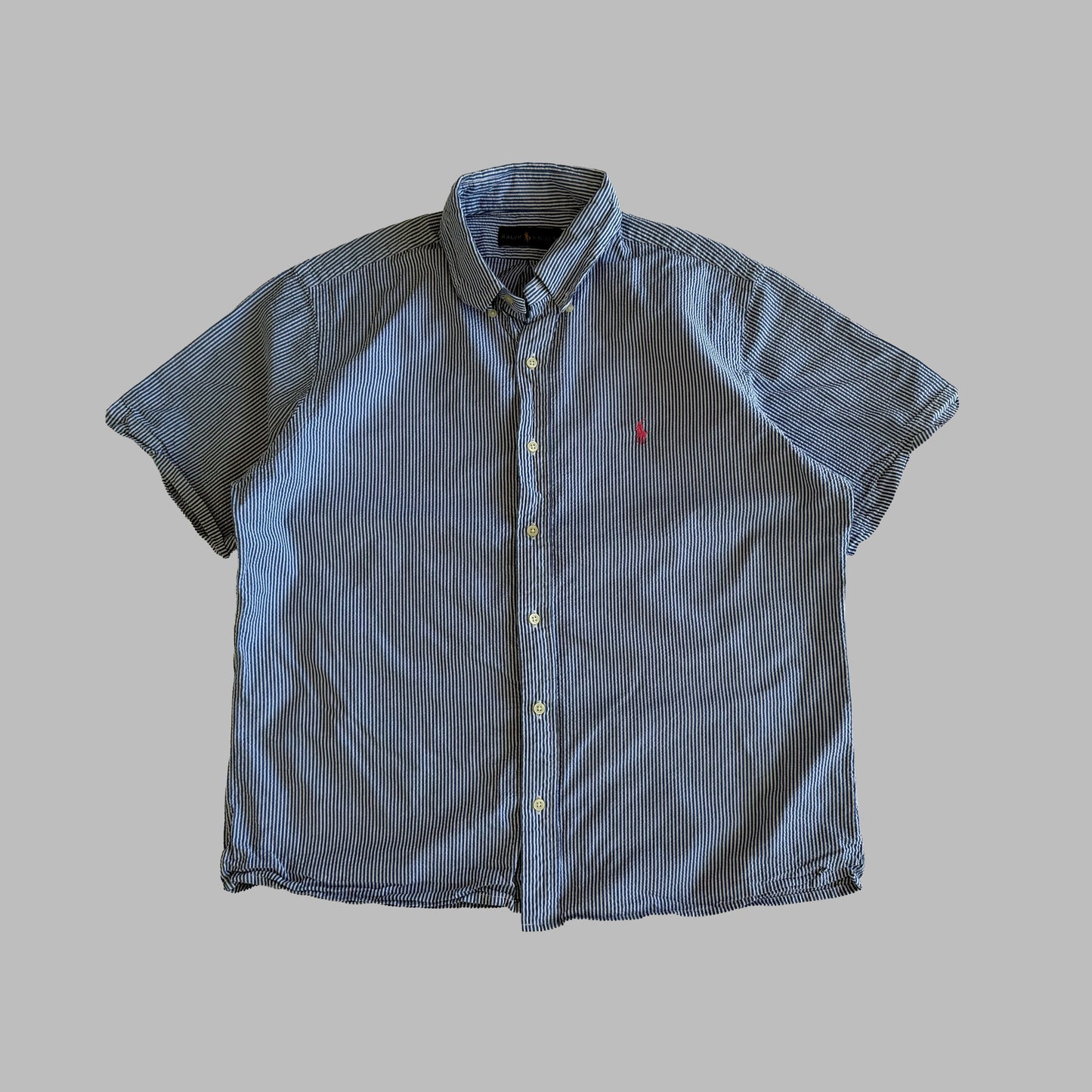 Y2K Polo Ralph Lauren Striped Button Up Shirt - L