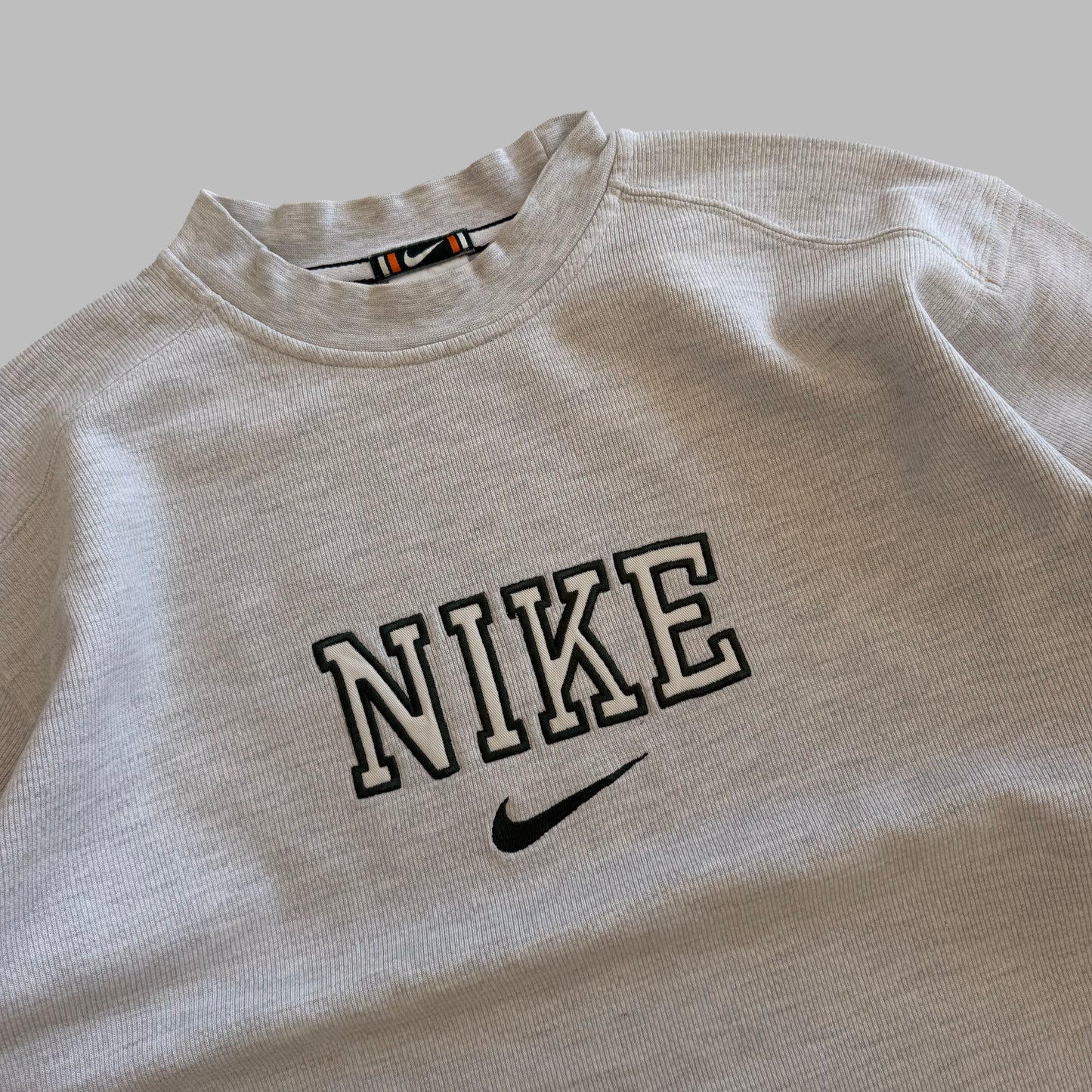 90s Nike Ribbed Spell Out Sweatshirt - S