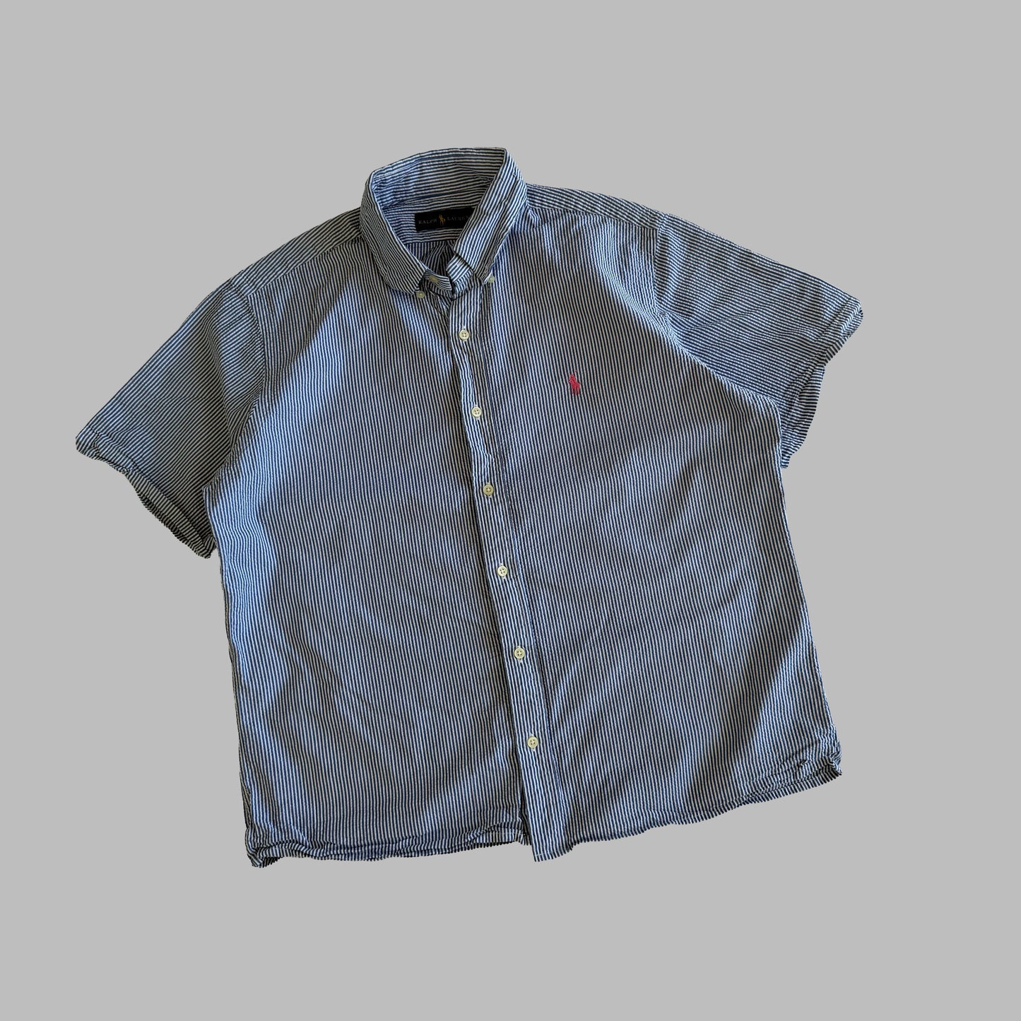 Y2K Polo Ralph Lauren Striped Button Up Shirt - L