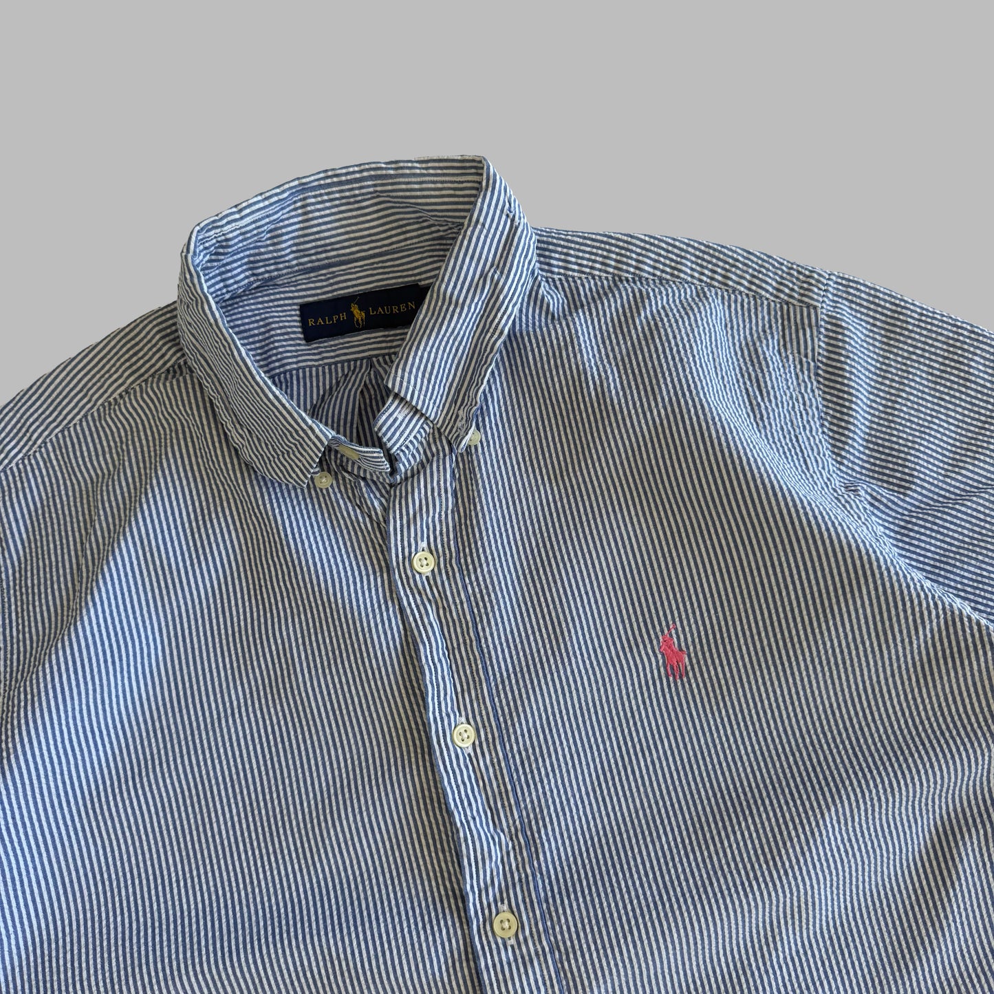 Y2K Polo Ralph Lauren Striped Button Up Shirt - L