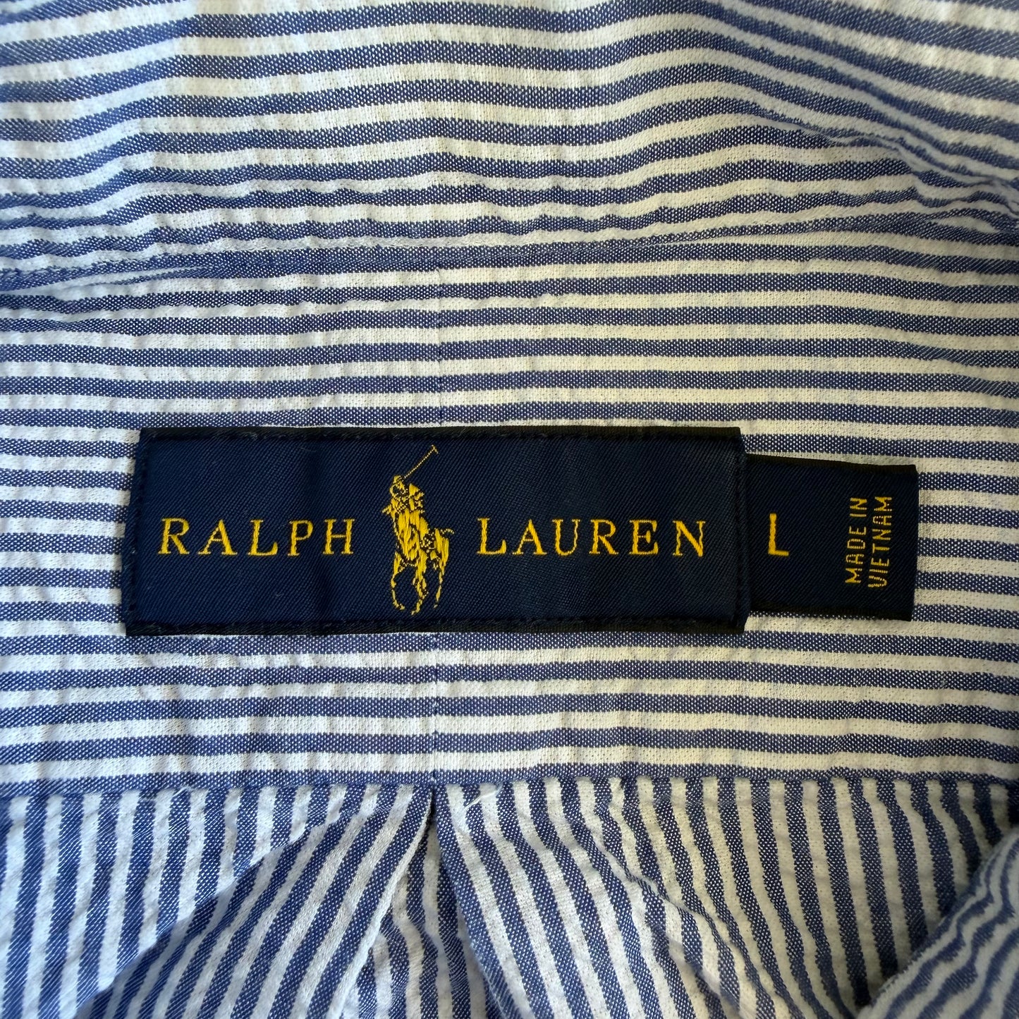 Y2K Polo Ralph Lauren Striped Button Up Shirt - L