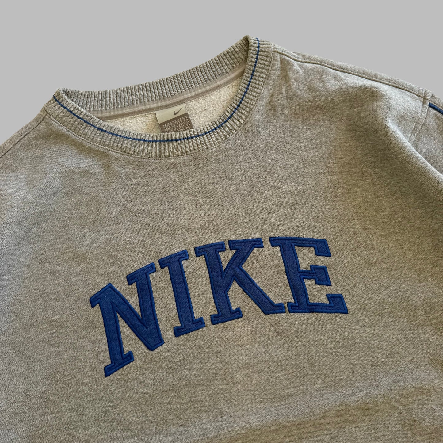 Y2K Nike Striped Spell Out Sweatshirt - XL
